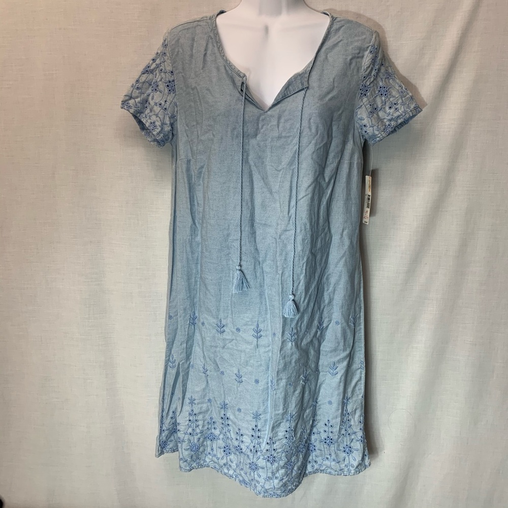 Light blue cotton dress/ bathing suit cover